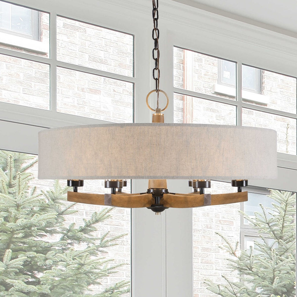 Woodall 6 Light Drum Chandelier - Bombay Mercantile