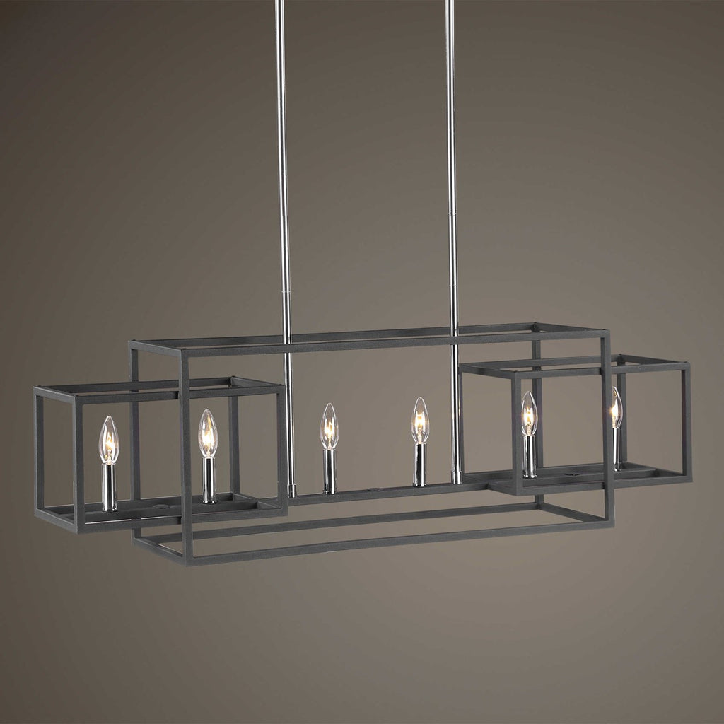 Quadrangle 6 Light Rectangular Chandelier - Bombay Mercantile