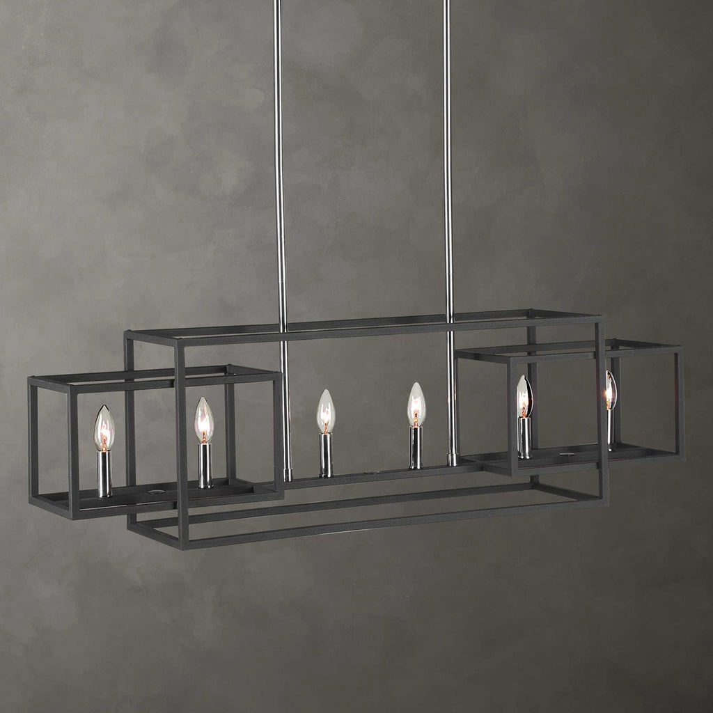 Quadrangle 6 Light Rectangular Chandelier - Bombay Mercantile