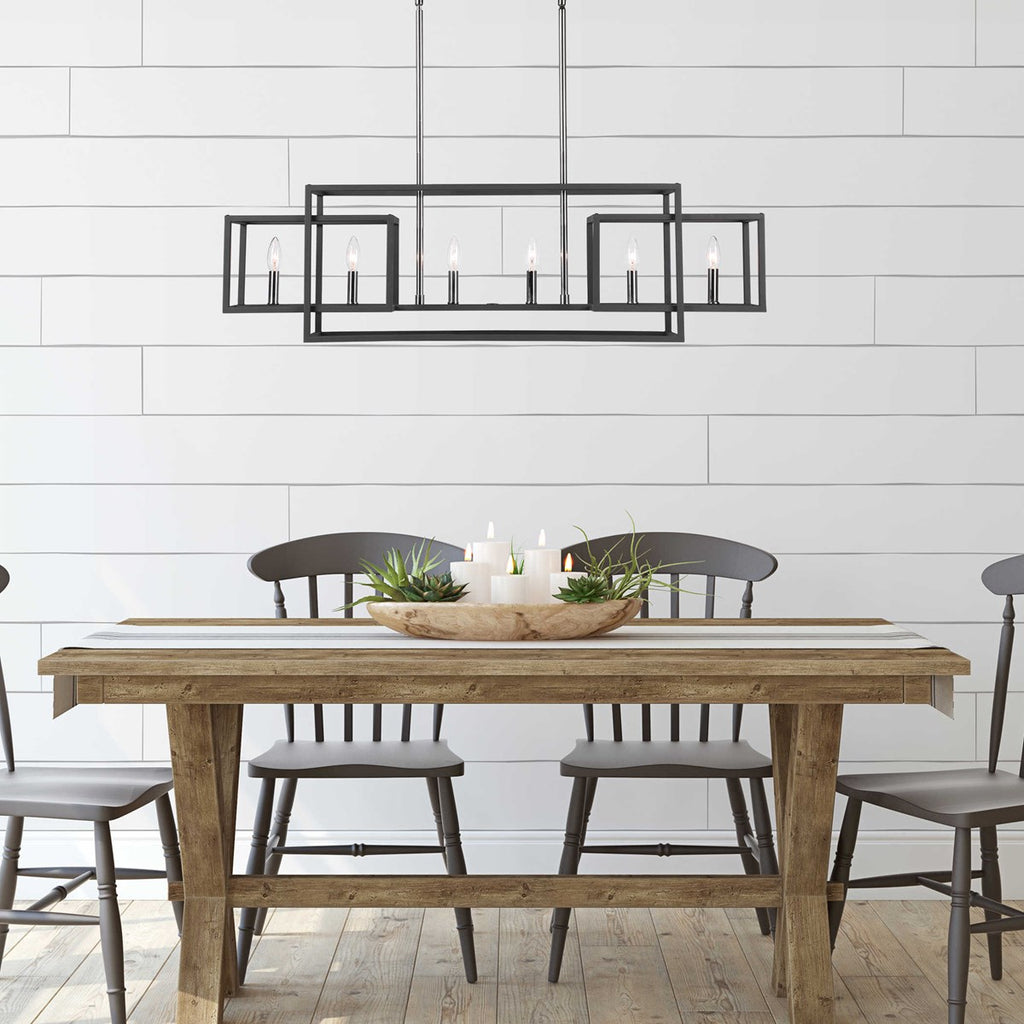 Quadrangle 6 Light Rectangular Chandelier - Bombay Mercantile