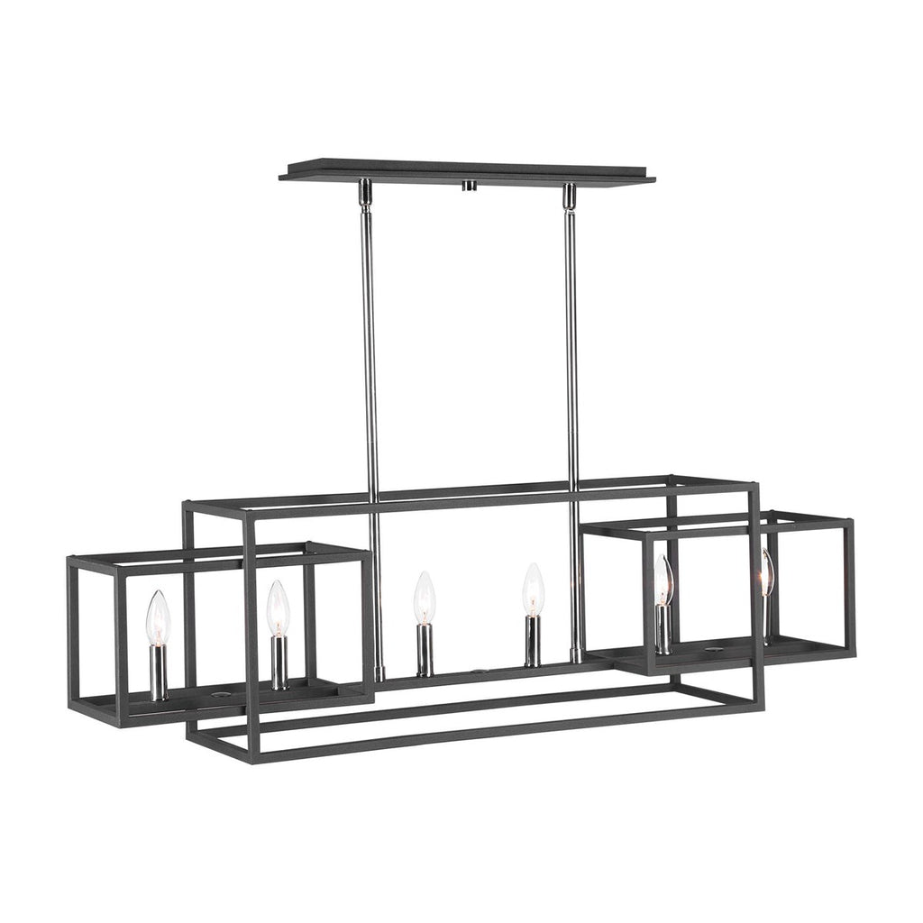 Quadrangle 6 Light Rectangular Chandelier - Bombay Mercantile