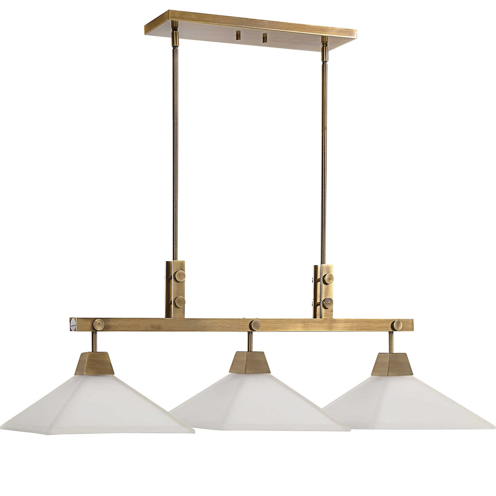 Brookdale Industrial 3 Light Linear Chandelier - Bombay Mercantile