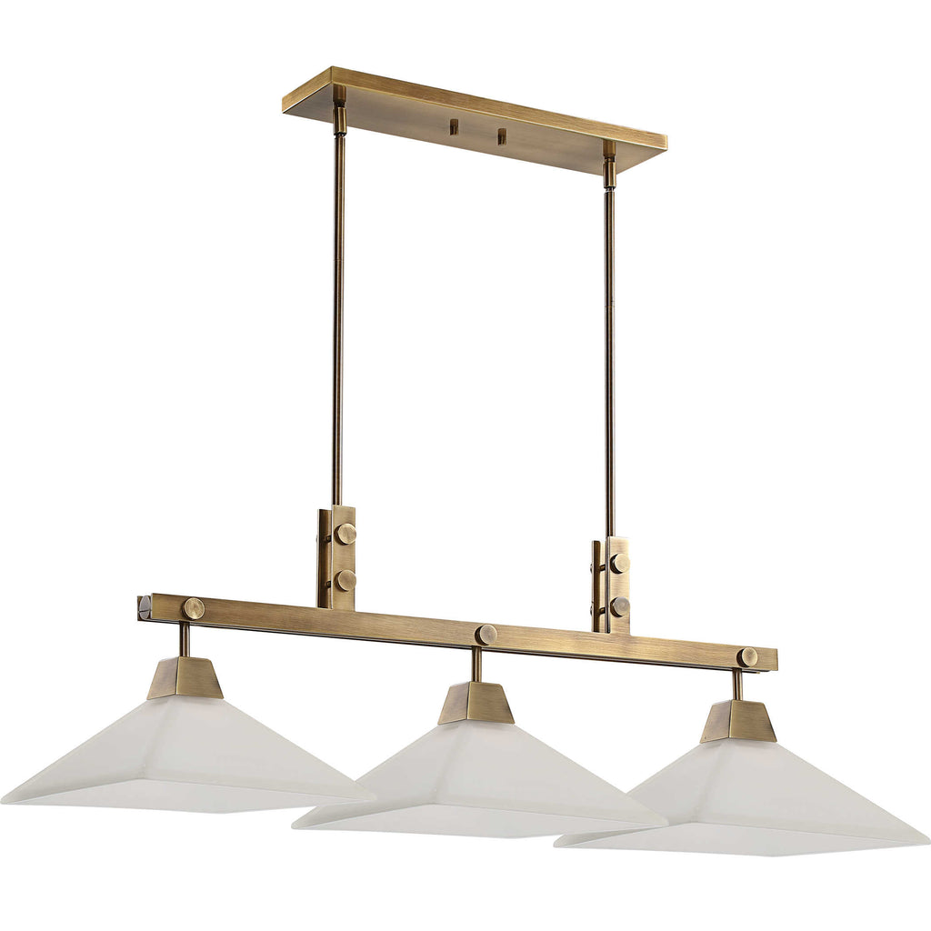 Brookdale Industrial 3 Light Linear Chandelier - Bombay Mercantile