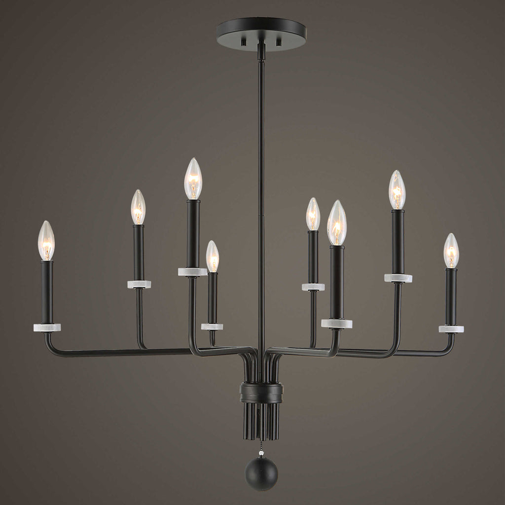 Ebony Elegance 8 Light Chandelier - Bombay Mercantile