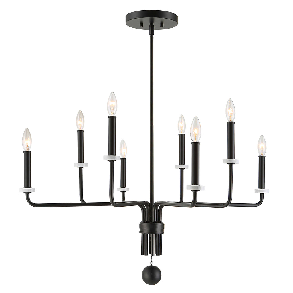 Ebony Elegance 8 Light Chandelier - Bombay Mercantile