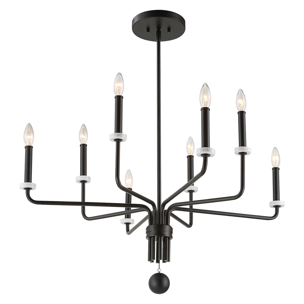 Ebony Elegance 8 Light Chandelier - Bombay Mercantile