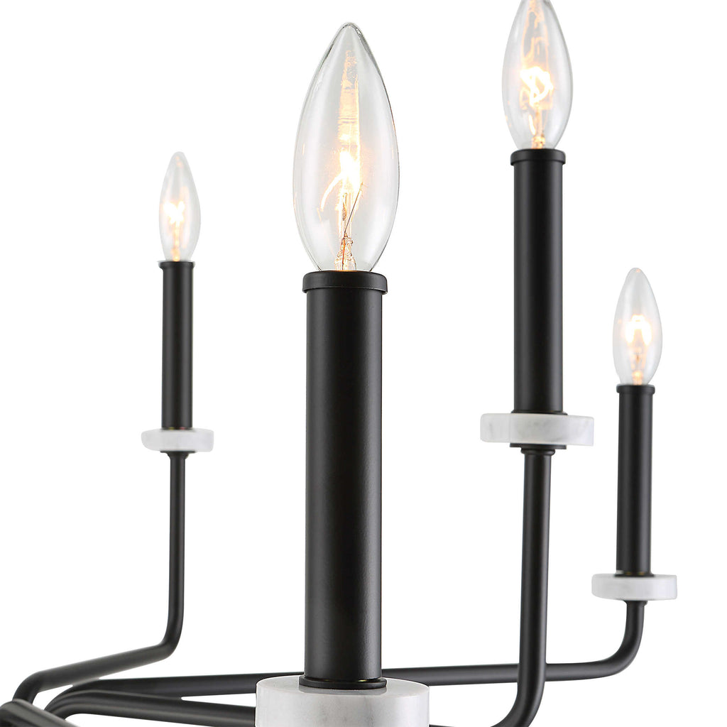 Ebony Elegance 8 Light Chandelier - Bombay Mercantile