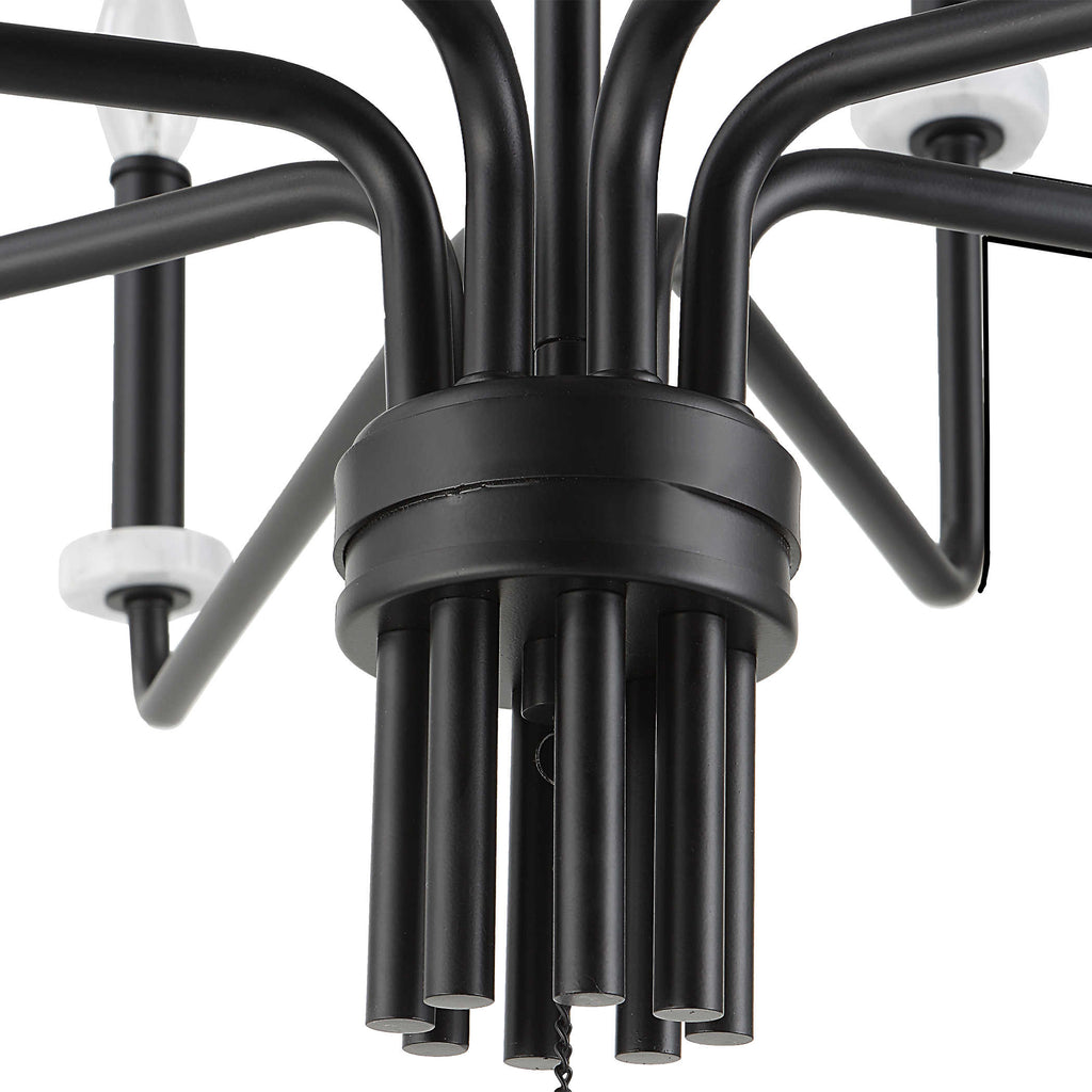 Ebony Elegance 8 Light Chandelier - Bombay Mercantile