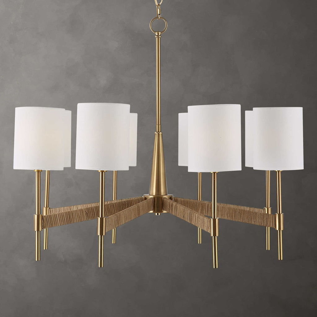 Lautoka Rattan 8 Light Chandelier - Bombay Mercantile