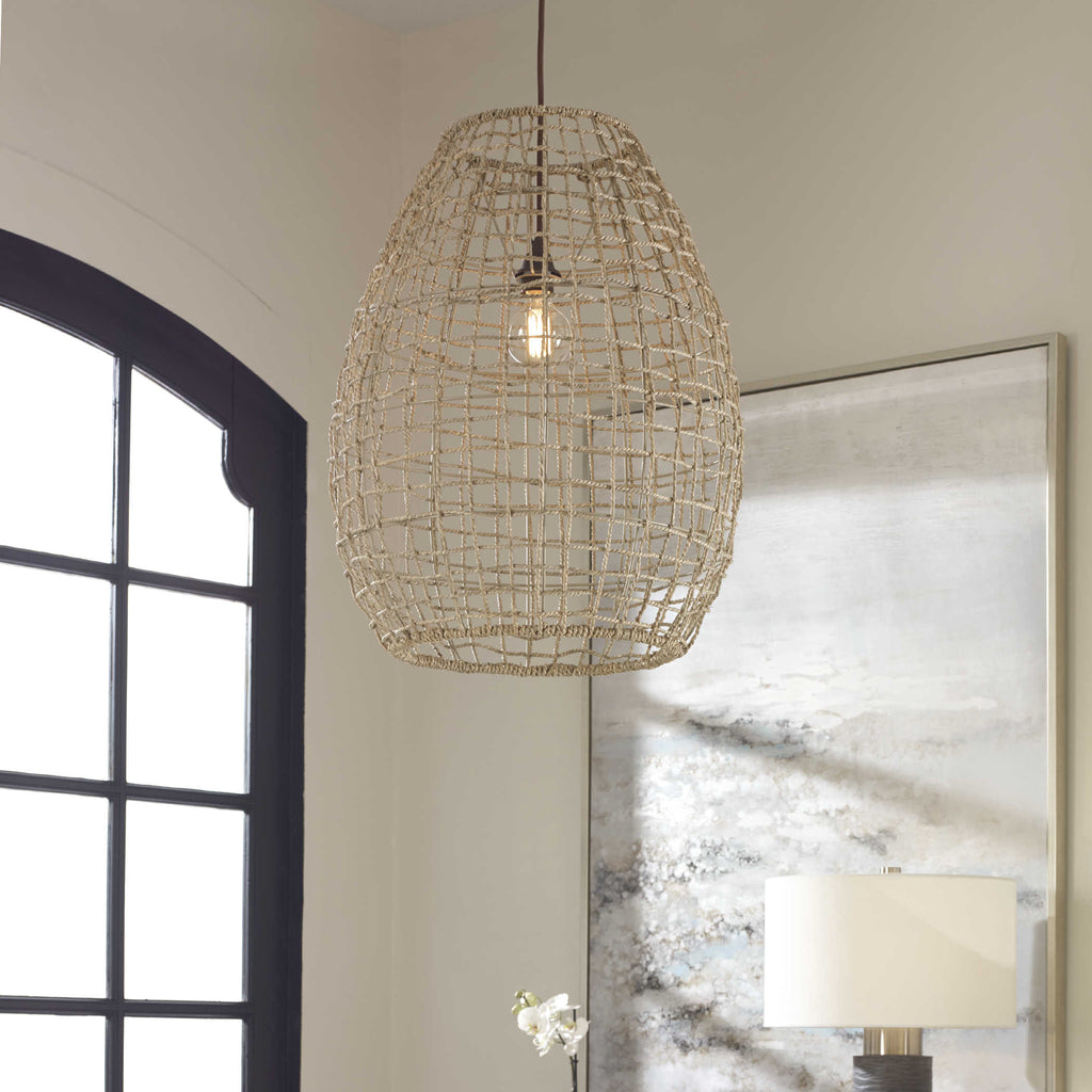 Cross Weave 1 Light Pendant - Bombay Mercantile
