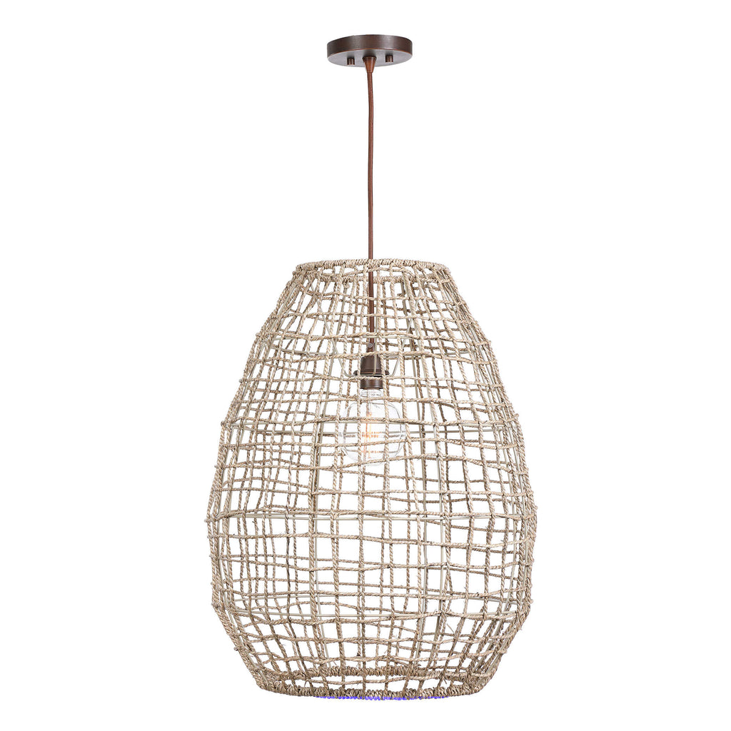 Cross Weave 1 Light Pendant - Bombay Mercantile
