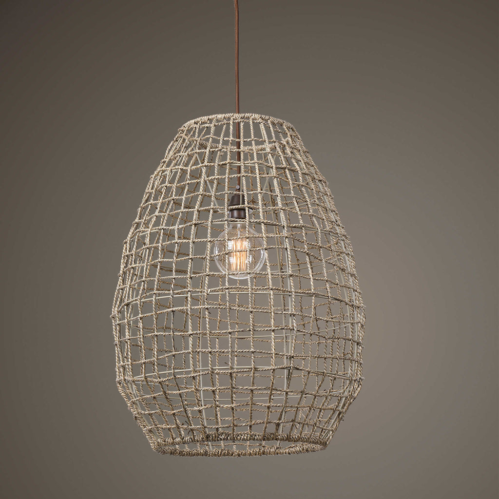 Cross Weave 1 Light Pendant - Bombay Mercantile