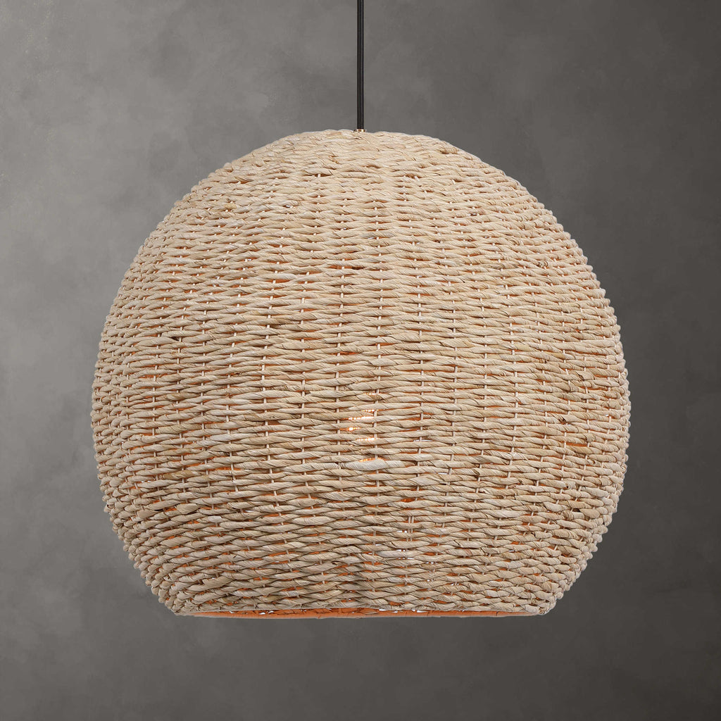 Seagrass 1 Light Dome Pendant - Bombay Mercantile