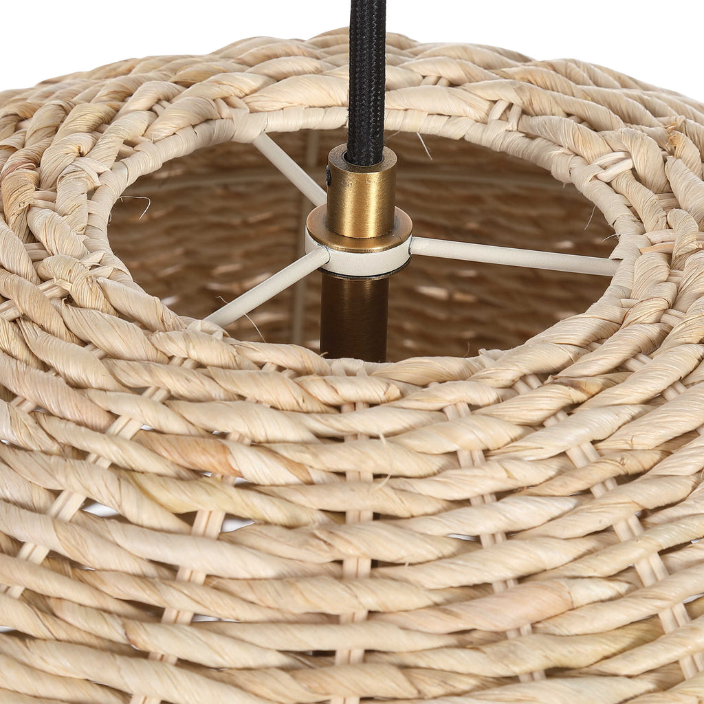 Seagrass 1 Light Dome Pendant - Bombay Mercantile