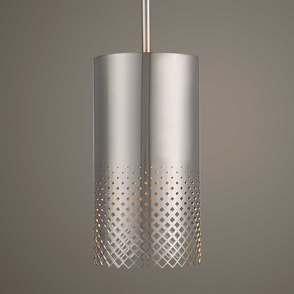 Manheim 1 Light Nickel Cylinder Pendant - Bombay Mercantile