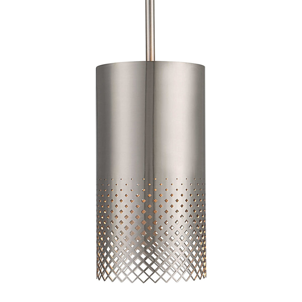 Manheim 1 Light Nickel Cylinder Pendant - Bombay Mercantile