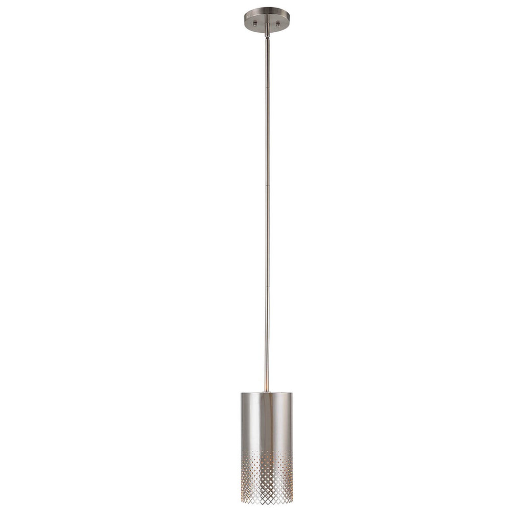 Manheim 1 Light Nickel Cylinder Pendant - Bombay Mercantile