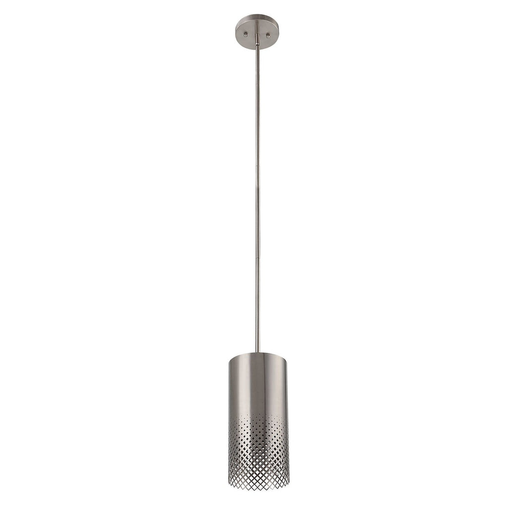 Manheim 1 Light Nickel Cylinder Pendant - Bombay Mercantile