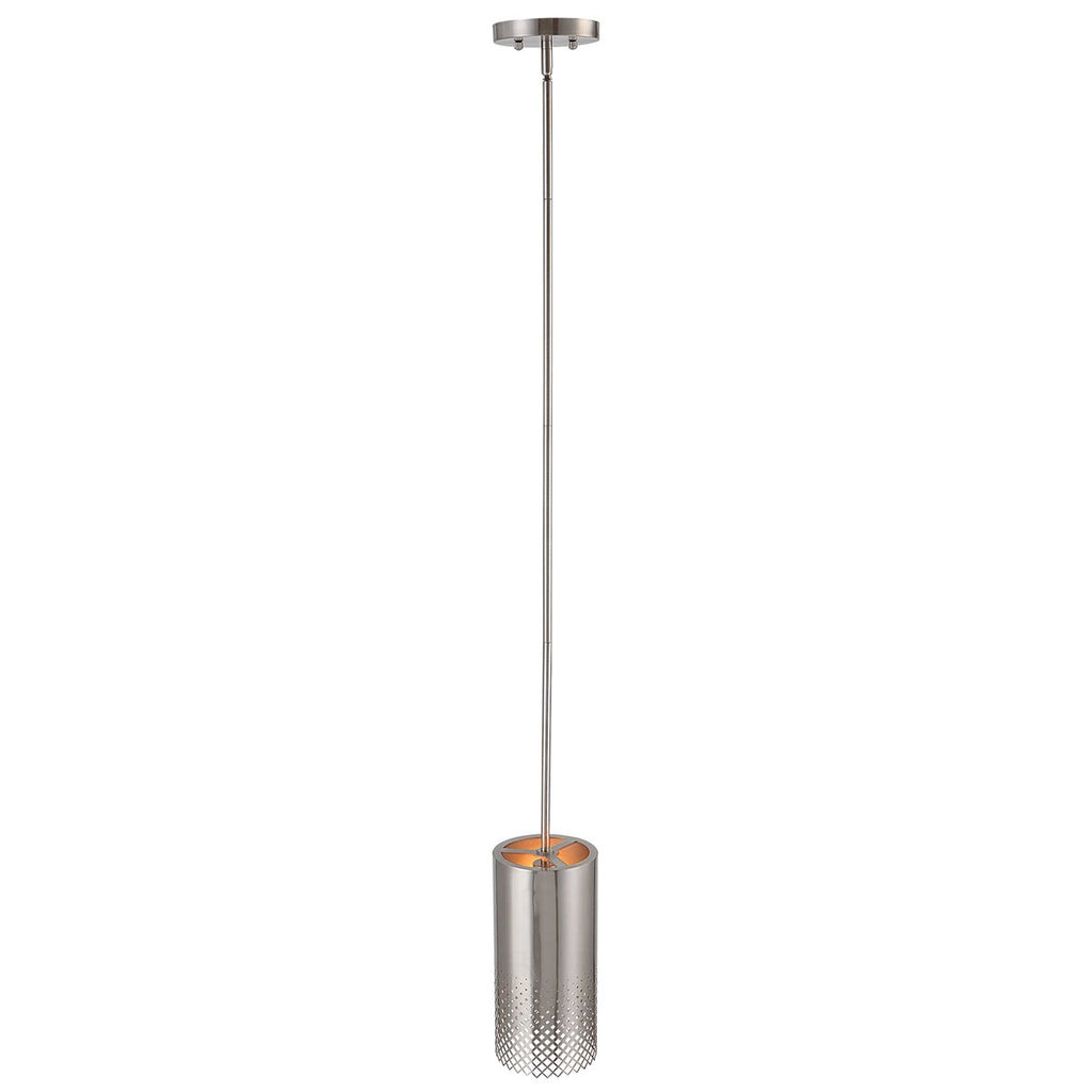Manheim 1 Light Nickel Cylinder Pendant - Bombay Mercantile