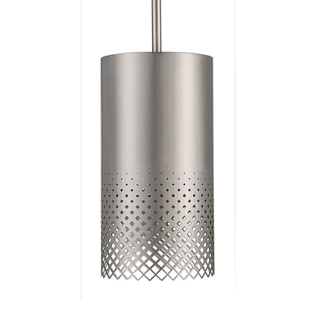 Manheim 1 Light Nickel Cylinder Pendant - Bombay Mercantile