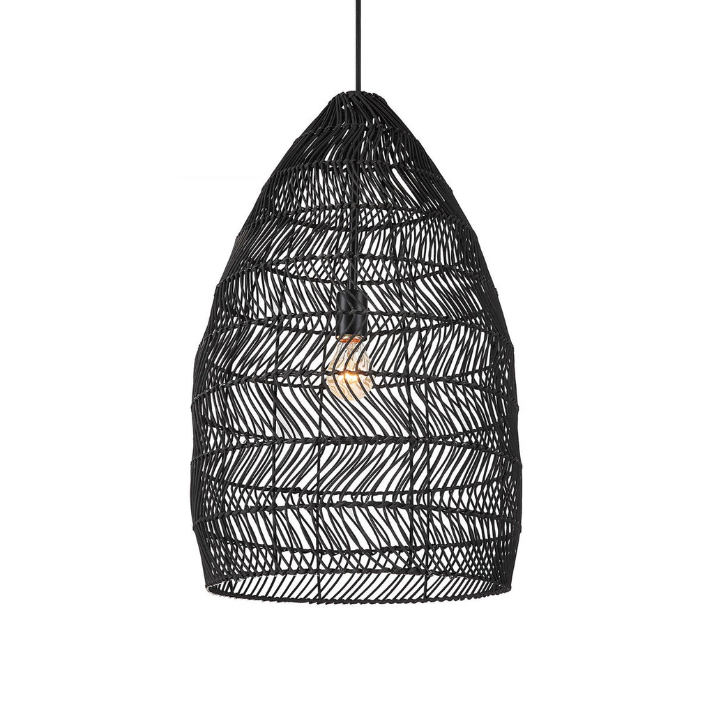 Nandi 1 Light Woven Black Pendant - Bombay Mercantile