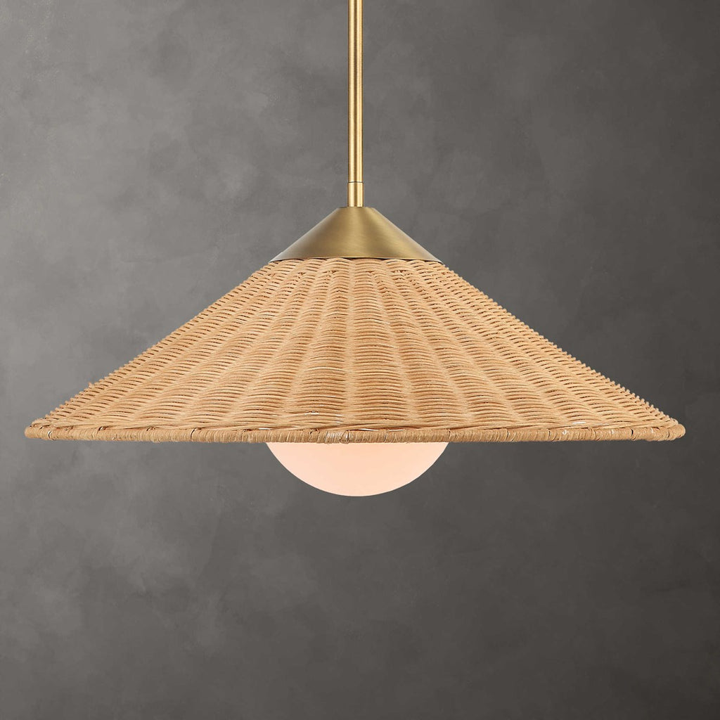 Phuvinh 1 Light Rattan Shade Pendant - Bombay Mercantile