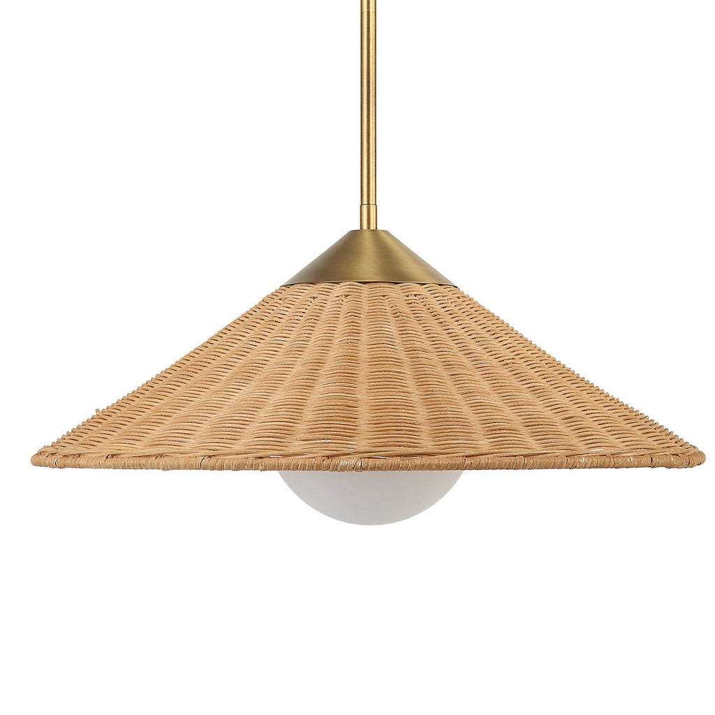 Phuvinh 1 Light Rattan Shade Pendant - Bombay Mercantile