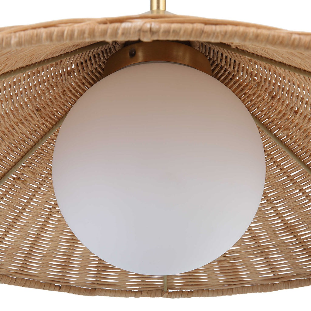 Phuvinh 1 Light Rattan Shade Pendant - Bombay Mercantile