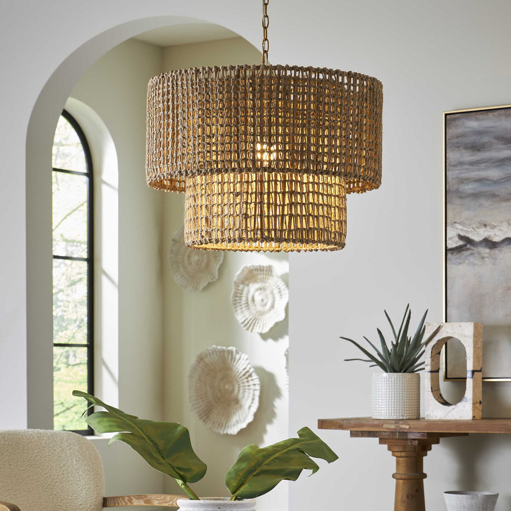 Biswas Woven Jute 1 Light Pendant - Bombay Mercantile
