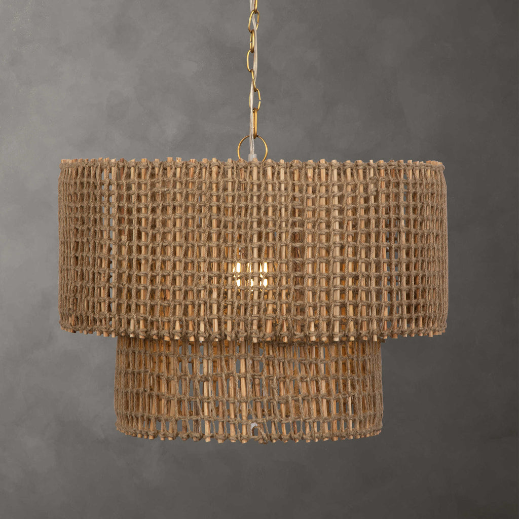 Biswas Woven Jute 1 Light Pendant - Bombay Mercantile