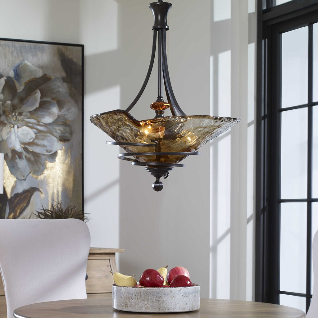 Vitalia 3 Lt Oil Rubbed Bronze Pendant - Bombay Mercantile