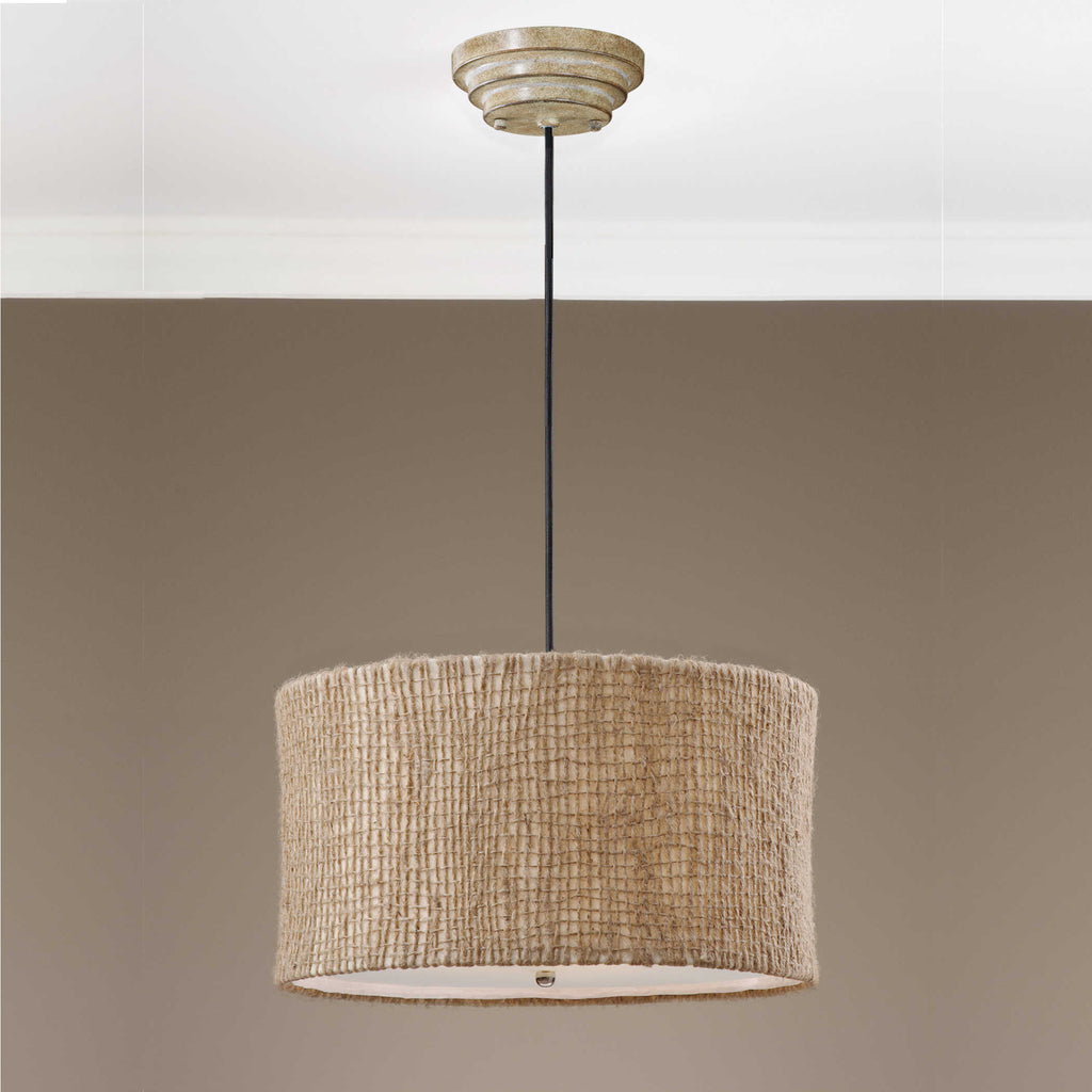 Burleson 3 Light Drum Pendant - Bombay Mercantile