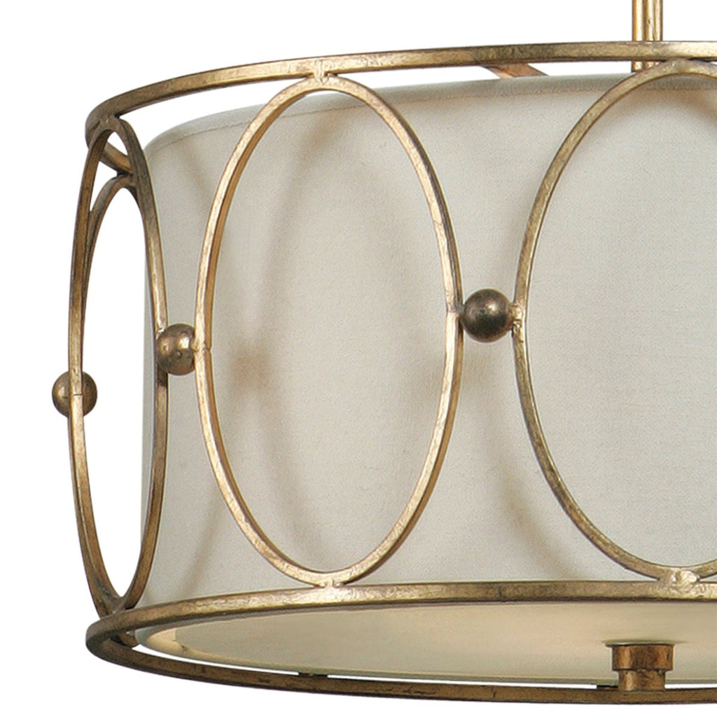 Ovala 3 Light Gold Drum Pendant - Bombay Mercantile