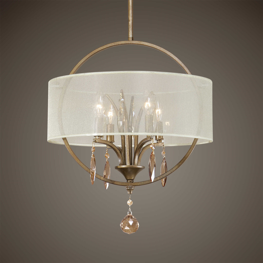 Alenya 4 Light Fabric Drum Pendant - Bombay Mercantile
