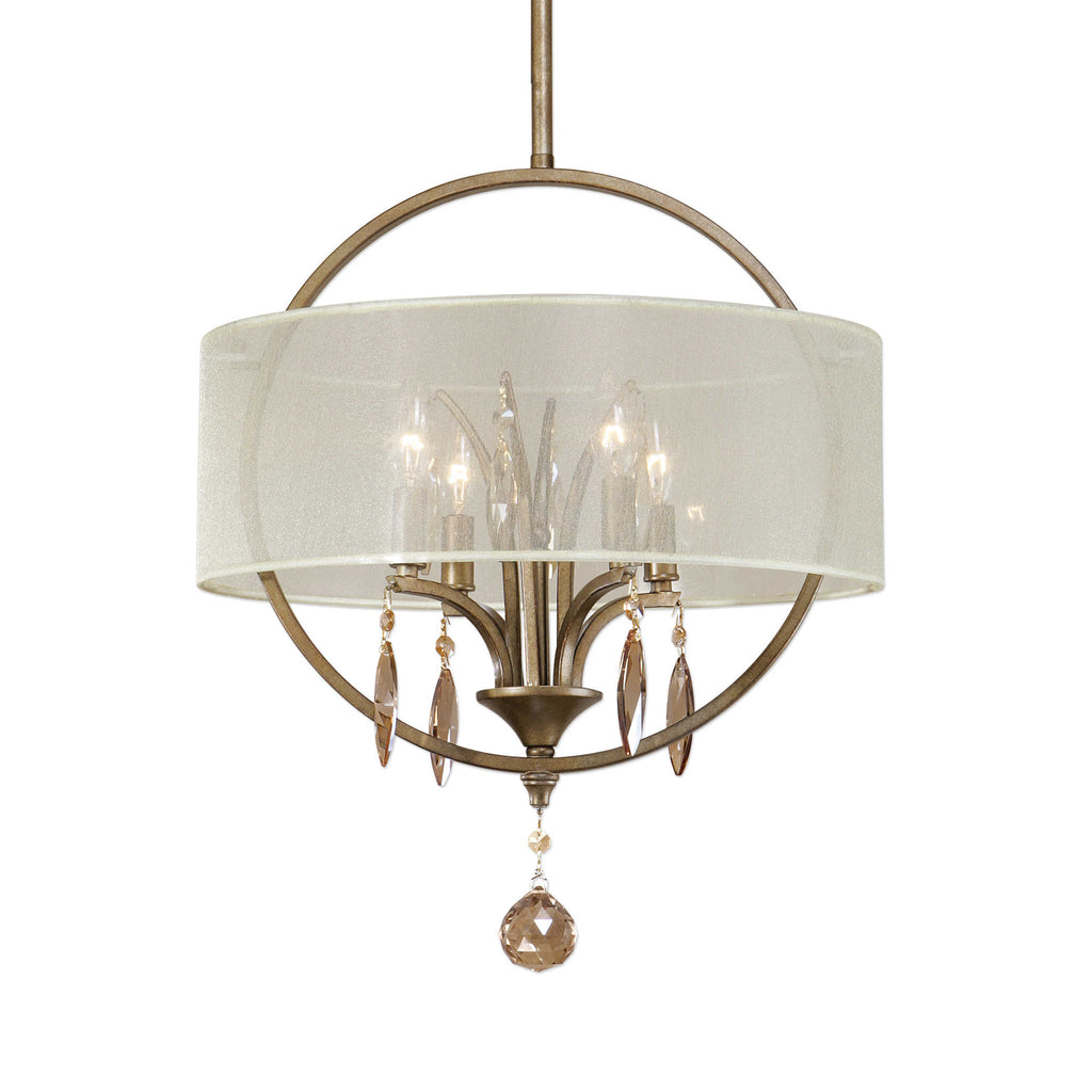 Alenya 4 Light Fabric Drum Pendant - Bombay Mercantile