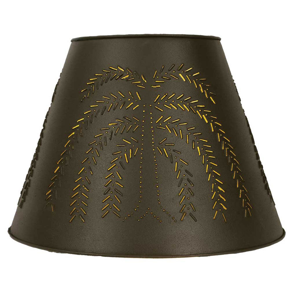 Willow Tin Washer Top Lamp Shade - Rustic Brown - Bombay Mercantile