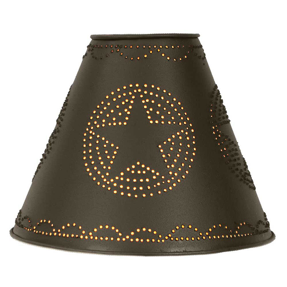 Star Punched Tin Shade - Rustic Brown - Bombay Mercantile