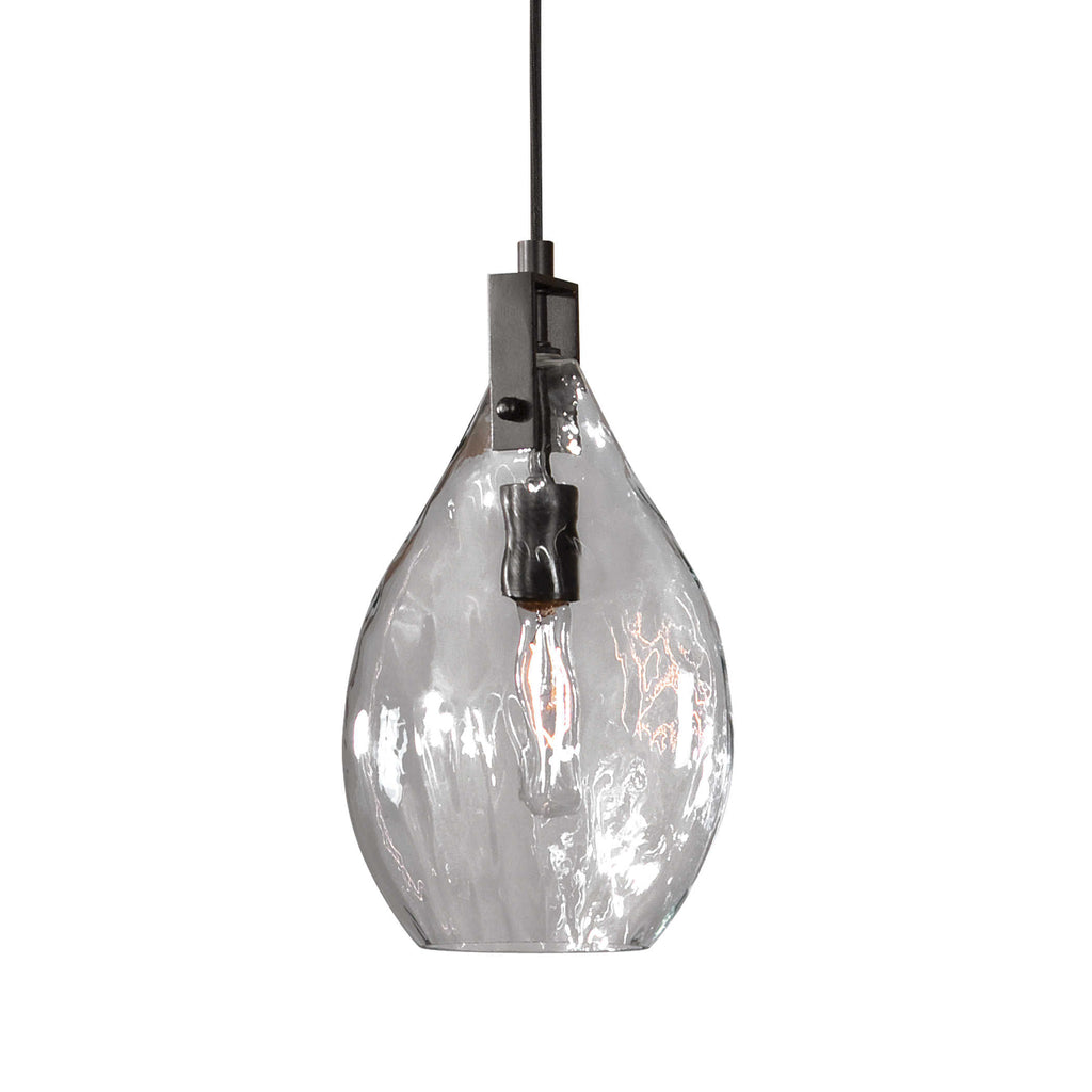 Campester 1 Light Watered Glass Mini Pendant - Bombay Mercantile