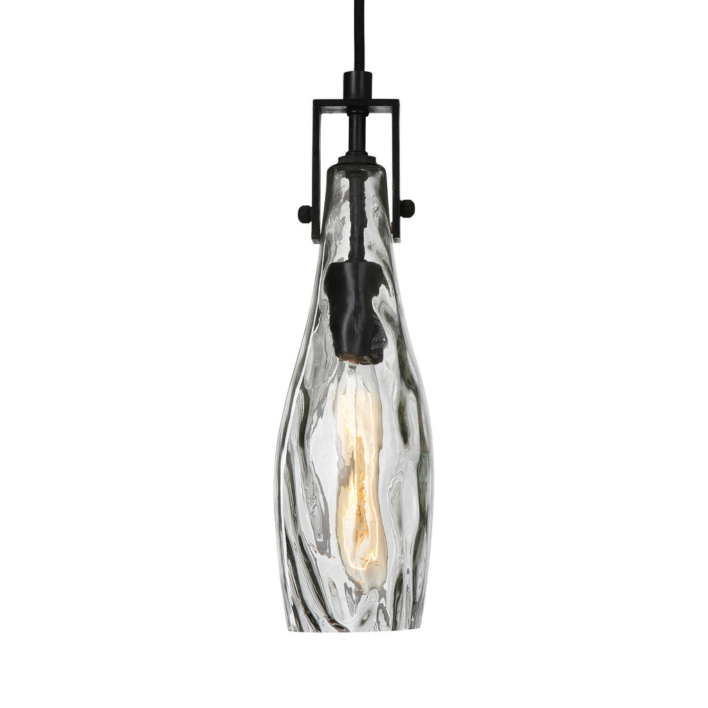 Campester 1 Light Watered Glass Mini Pendant - Bombay Mercantile