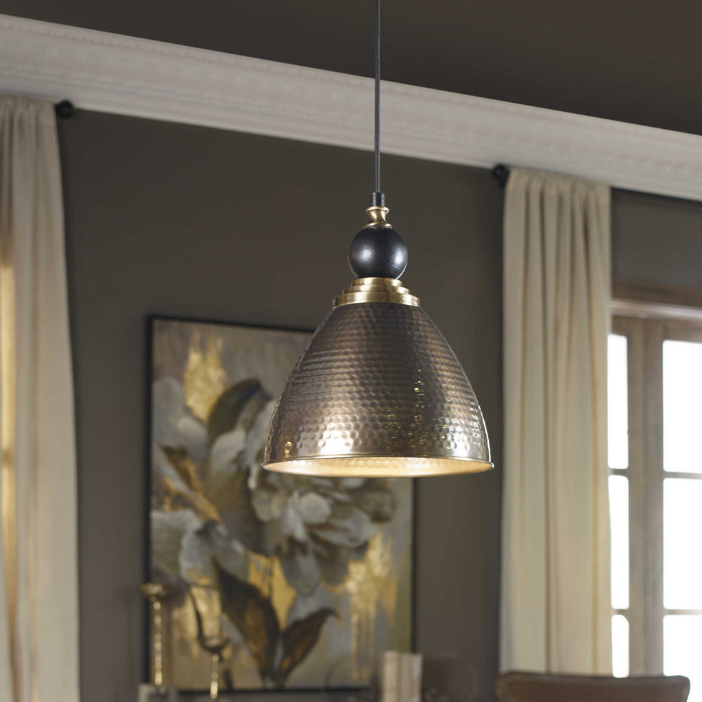 Adastra 1 Light Antique Brass Pendant - Bombay Mercantile