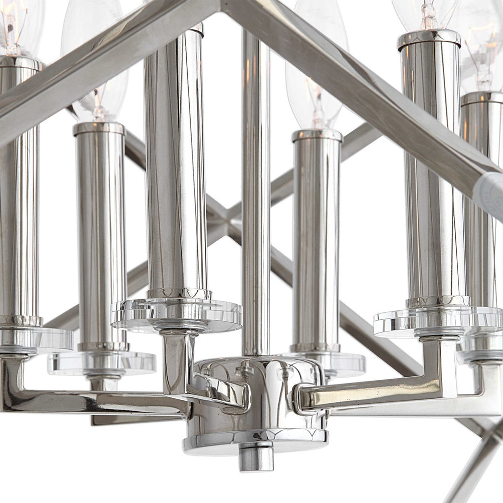 Euclid 6 Light Nickel Cube Pendant - Bombay Mercantile