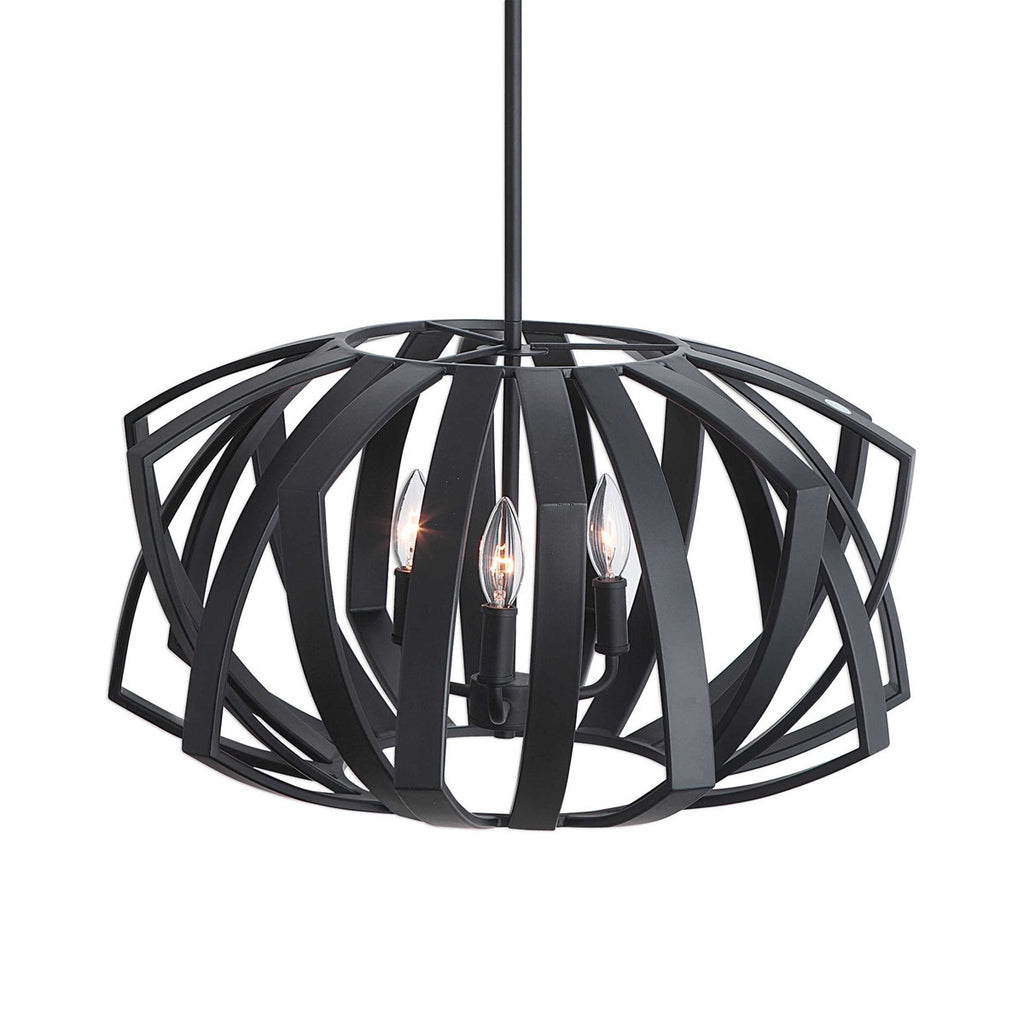 Thales Black Geometric 3 Light Pendant - Bombay Mercantile
