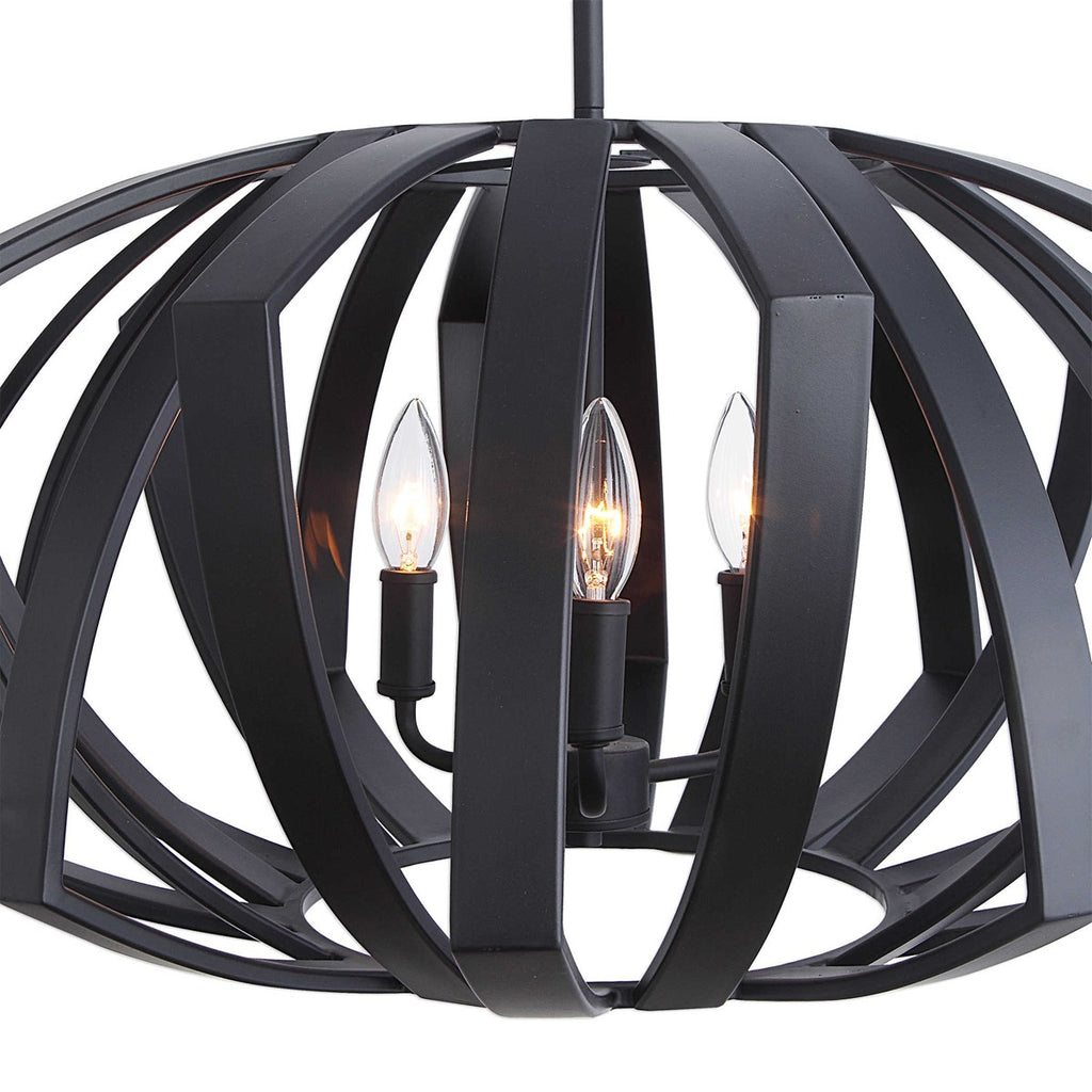 Thales Black Geometric 3 Light Pendant - Bombay Mercantile
