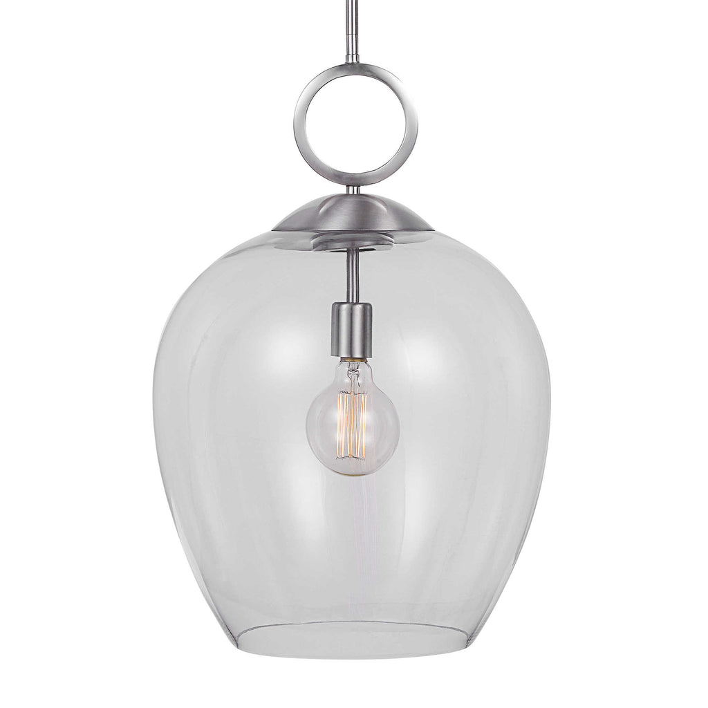 Calix Nickel 1 Light Glass Pendant - Bombay Mercantile