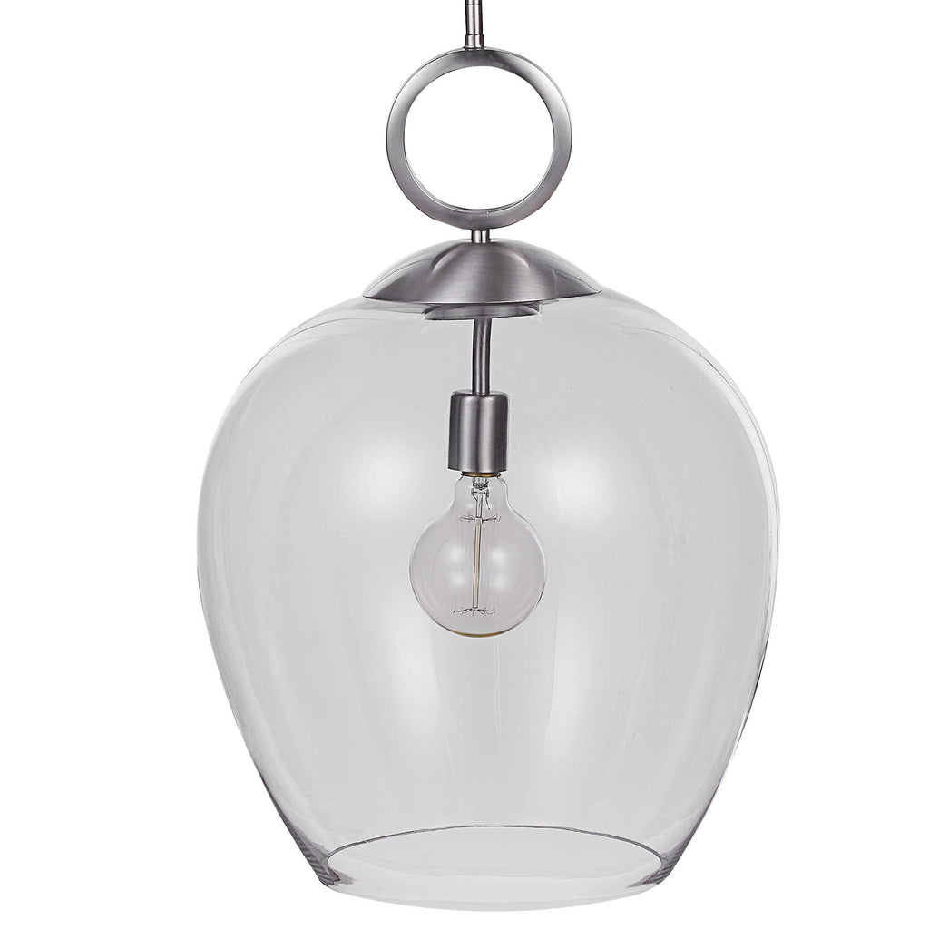 Calix Nickel 1 Light Glass Pendant - Bombay Mercantile