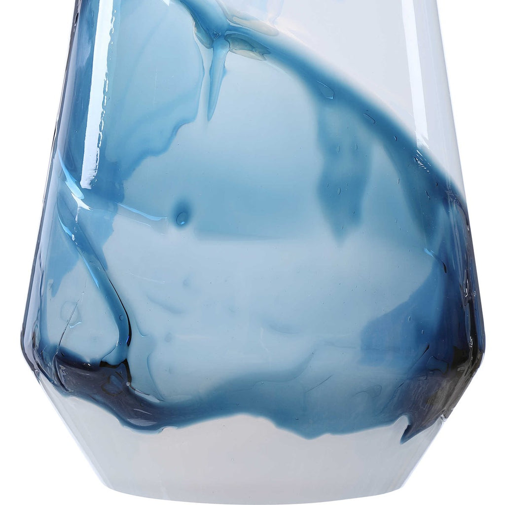 Windswept Blue & White 1 Light Mini Pendant - Bombay Mercantile