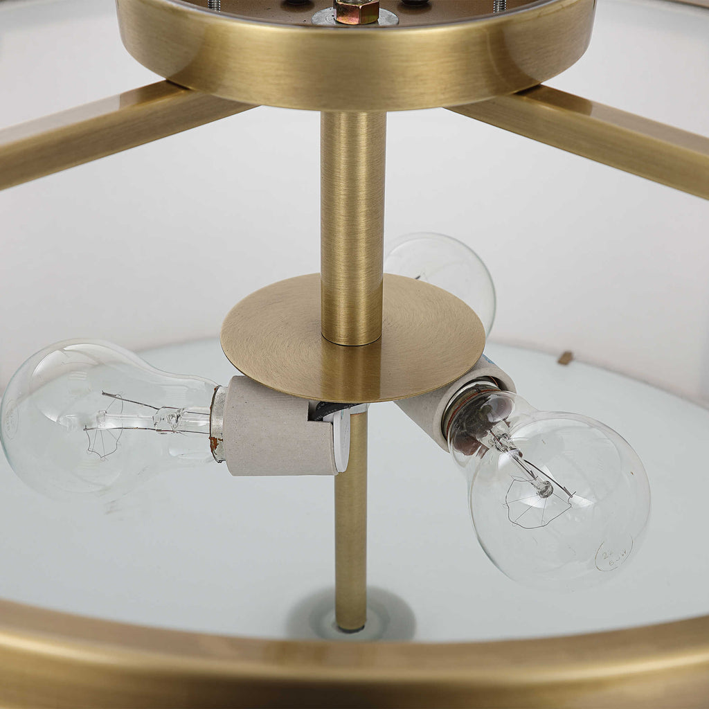 Colfax Brass 3 Light Semi Flush - Bombay Mercantile
