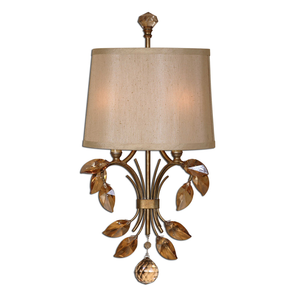 Alenya 2 Light Gold Wall Sconce - Bombay Mercantile