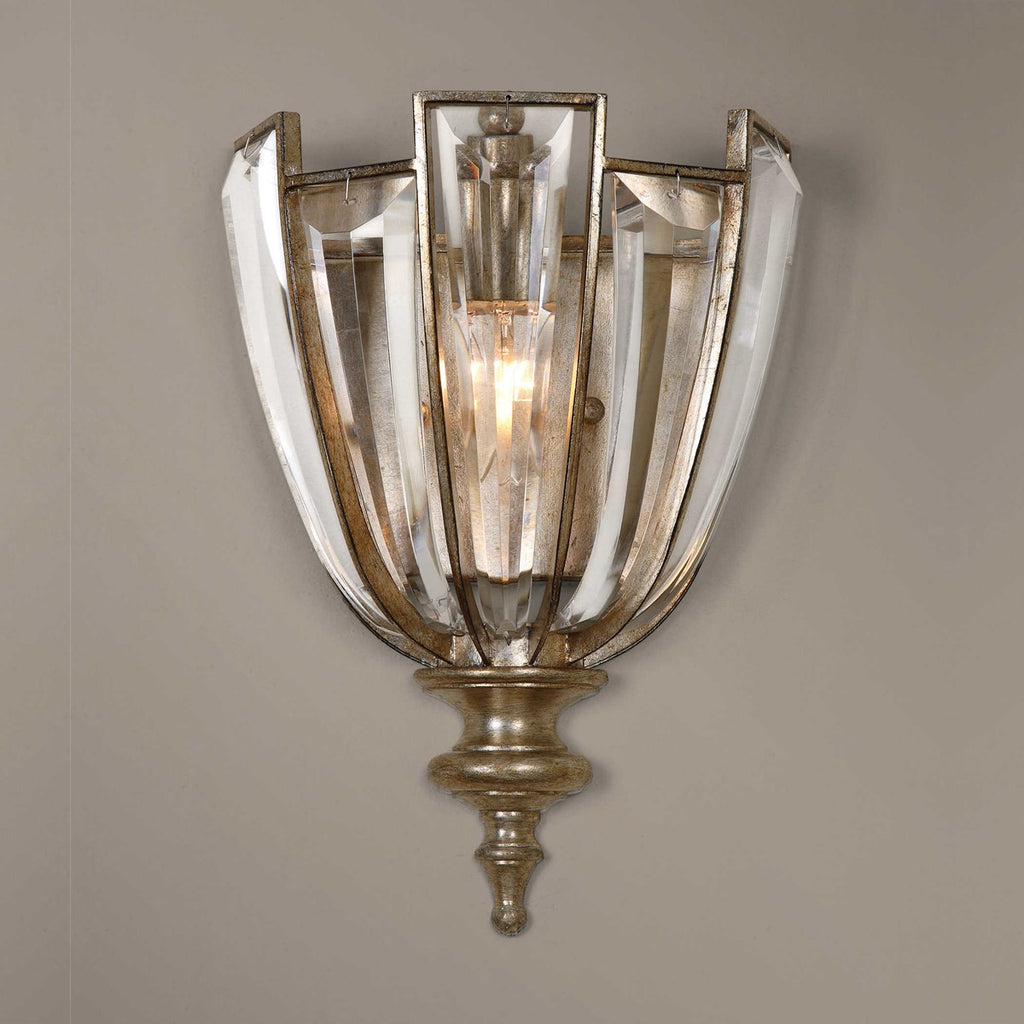 Vicentina 1 Light Crystal Wall Sconce - Bombay Mercantile