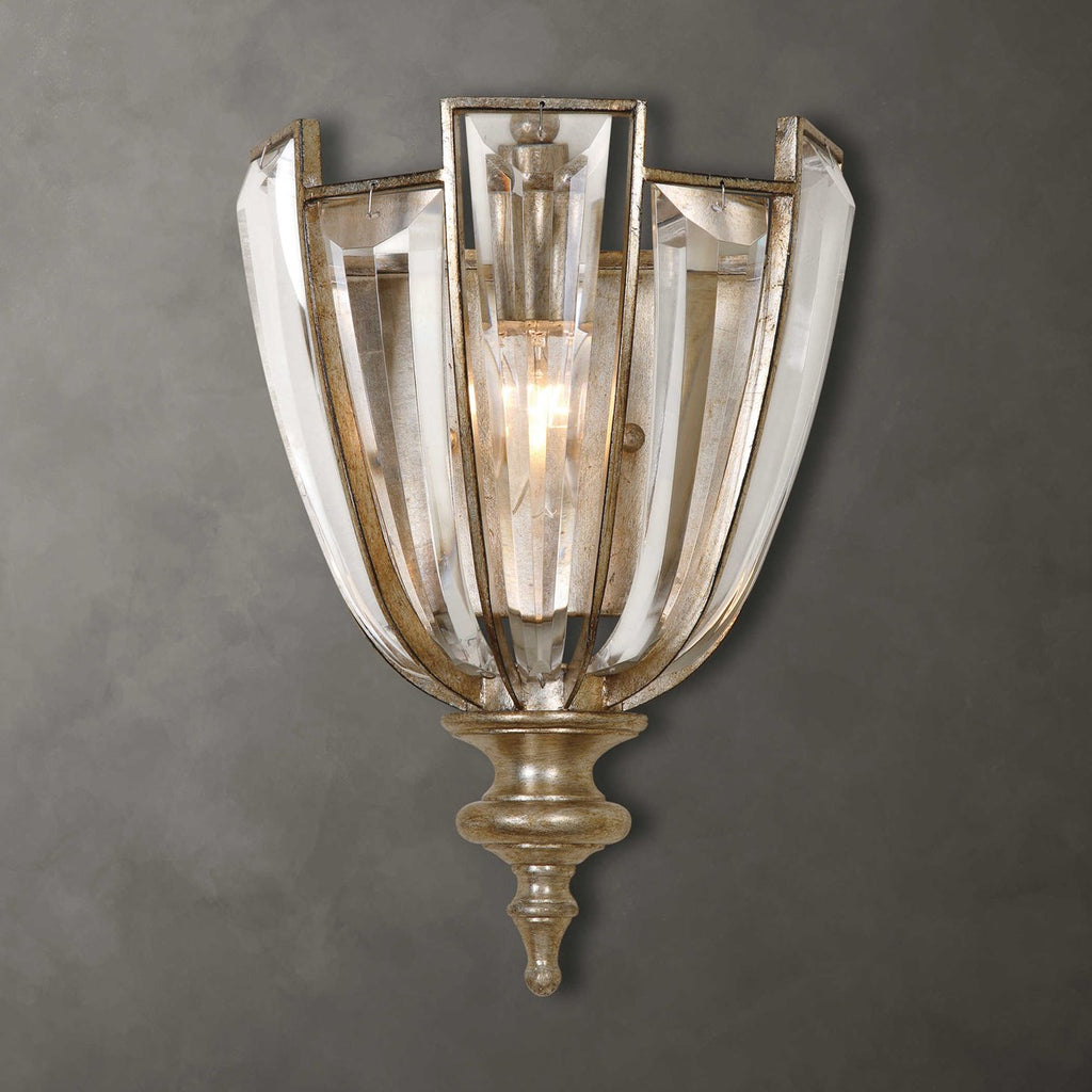 Vicentina 1 Light Crystal Wall Sconce - Bombay Mercantile